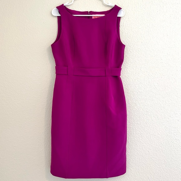 [LDT] Annemarie Stretch Crepe Dress Fuchsia Pink Size 6 - Picture 2 of 7
